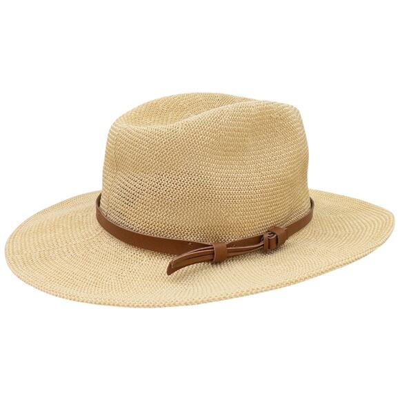 David and Young Packable Straw Hat Fedora - Picture 1 of 7